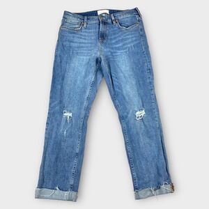 Dear John Womens Jeans 28 Blair’s Straight Distressed Cropped Cuffed Denim